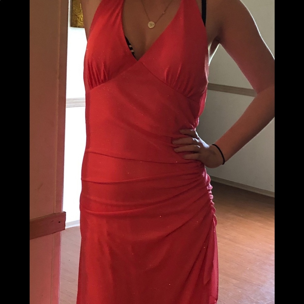 Pink sparkle prom dress